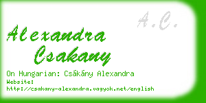 alexandra csakany business card