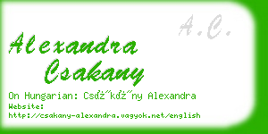 alexandra csakany business card